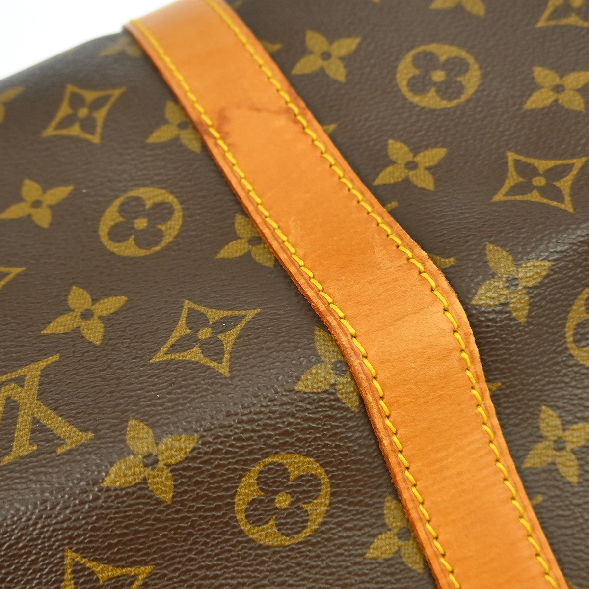 Louis Vuitton Keepall Bandoulière Monogram Brown Canvas Travel Bag Bag (Pre-Owned)