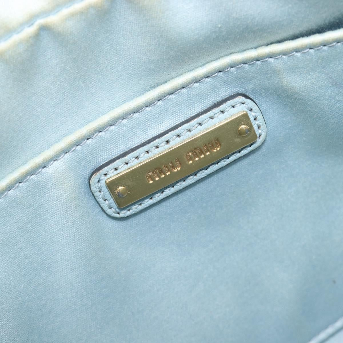 Miu Miu Madras Zip Pocket Leather Blue Leather Crossbody Bag Bag (Pre-Owned)