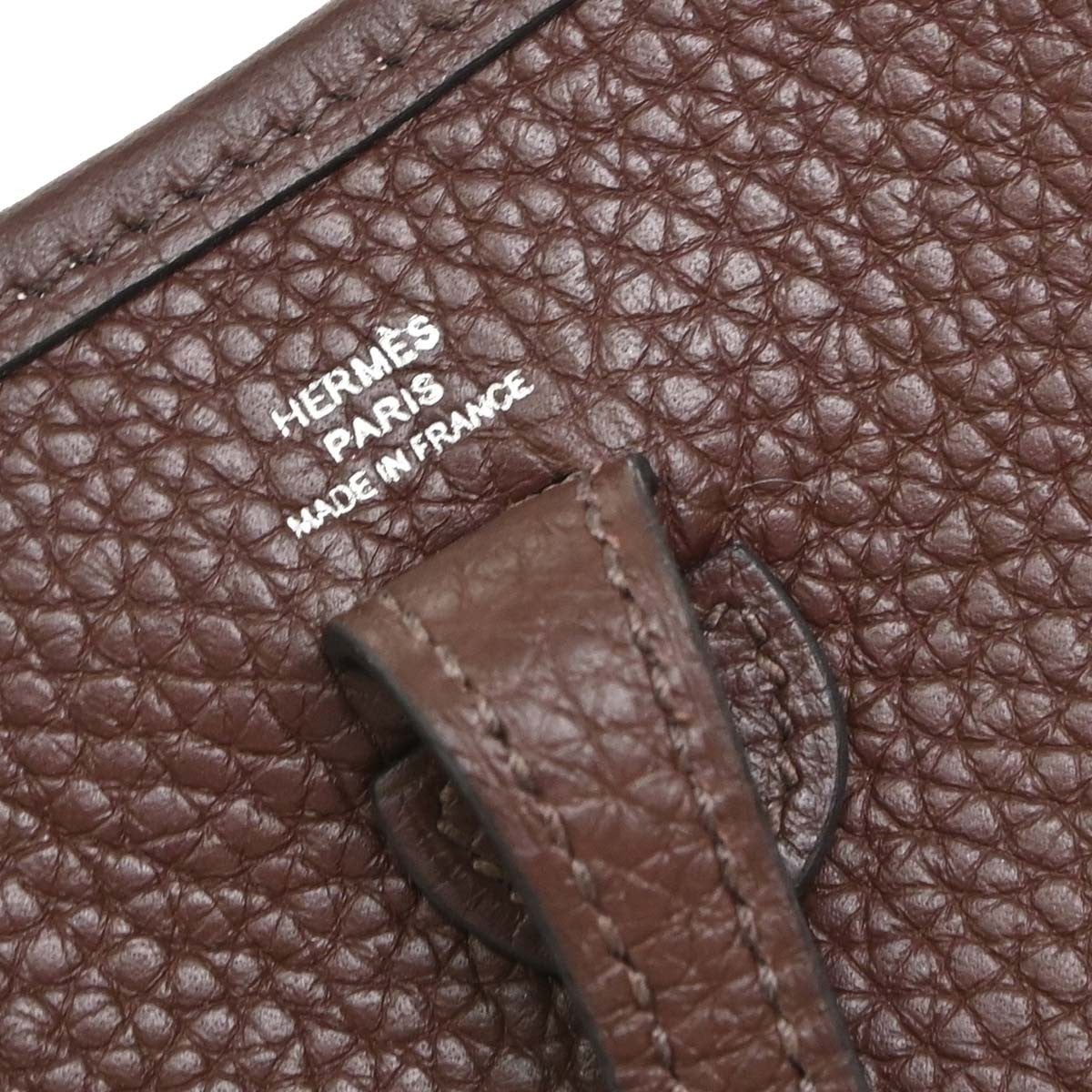 Hermes Evelyne Bag Gen Ii Clemence Brown Leather Shoulder Bag Bag (Pre-Owned)