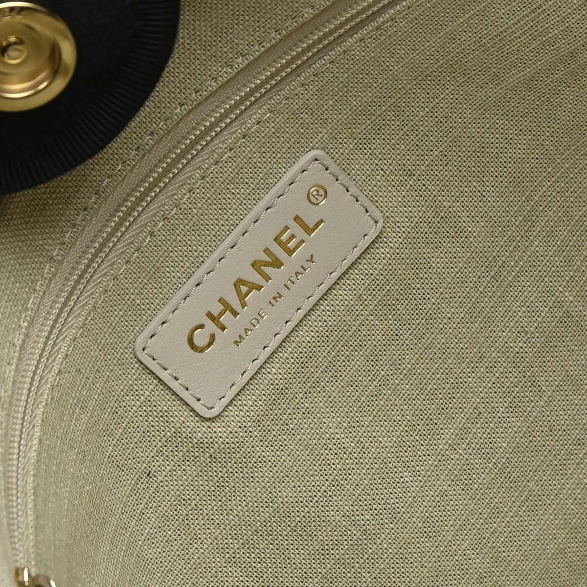 Chanel Deauville Nm Tote Mixed Fibers Black Canvas Tote Bag Bag (Pre-Owned)