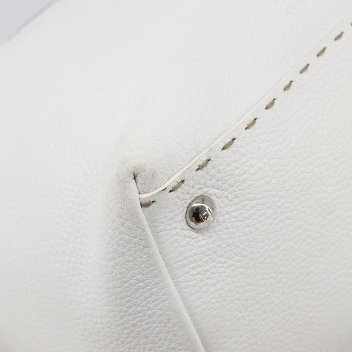Fendi Selleria 2Bag Leather White Leather Handbag (Pre-Owned)