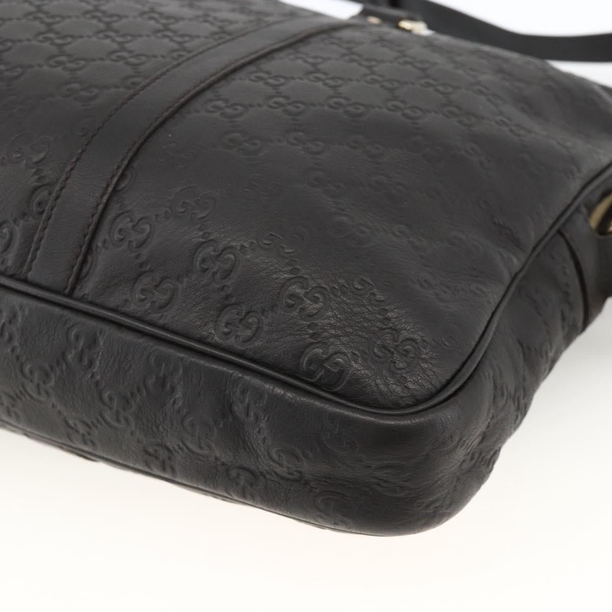 Gucci Convertible Guccissima Leather Black Leather Briefcase Bag (Pre-Owned)