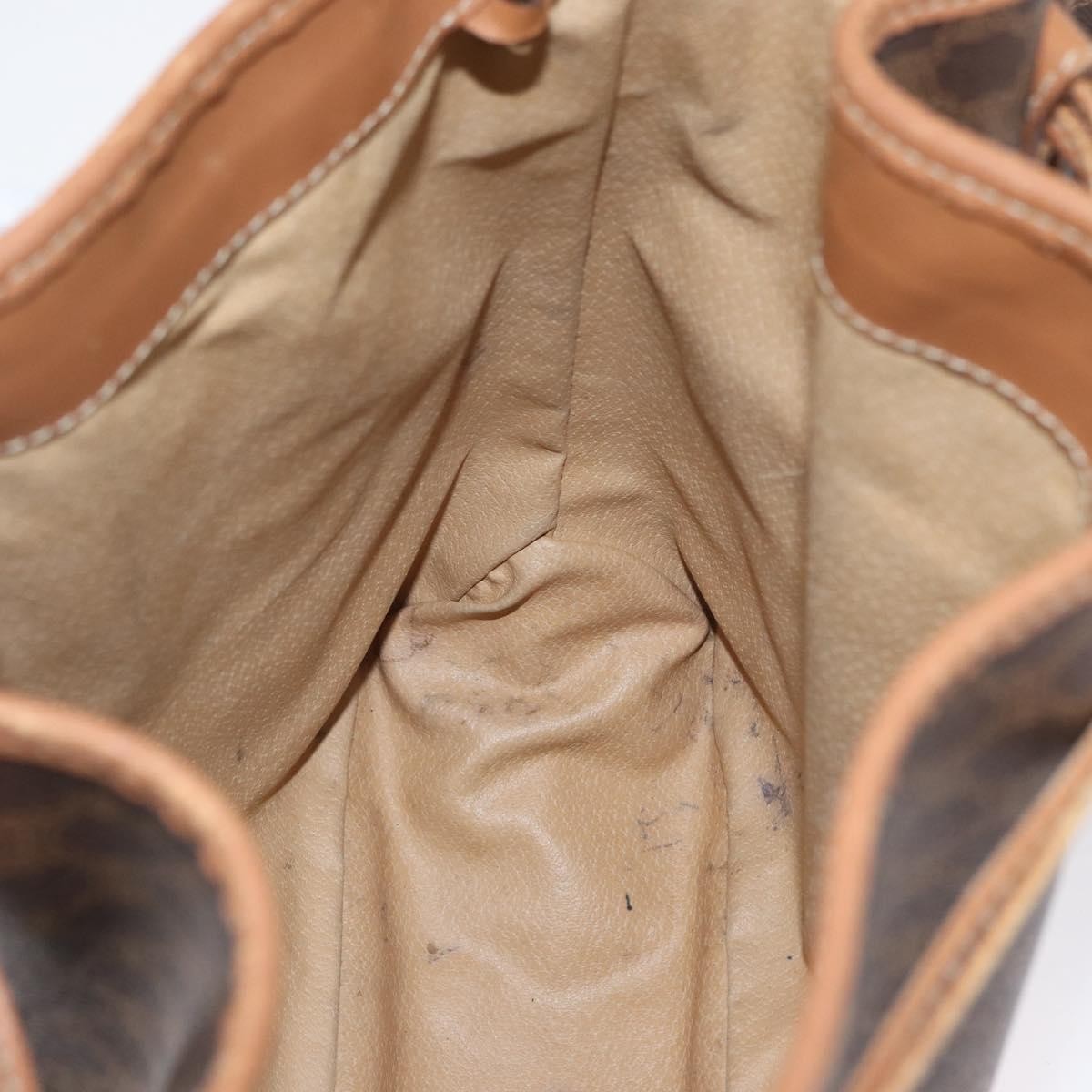 Celine Vintage Shoulder Bag Macadam Canvas & Leather Brown Canvas Shoulder Bag Bag (Pre-Owned)