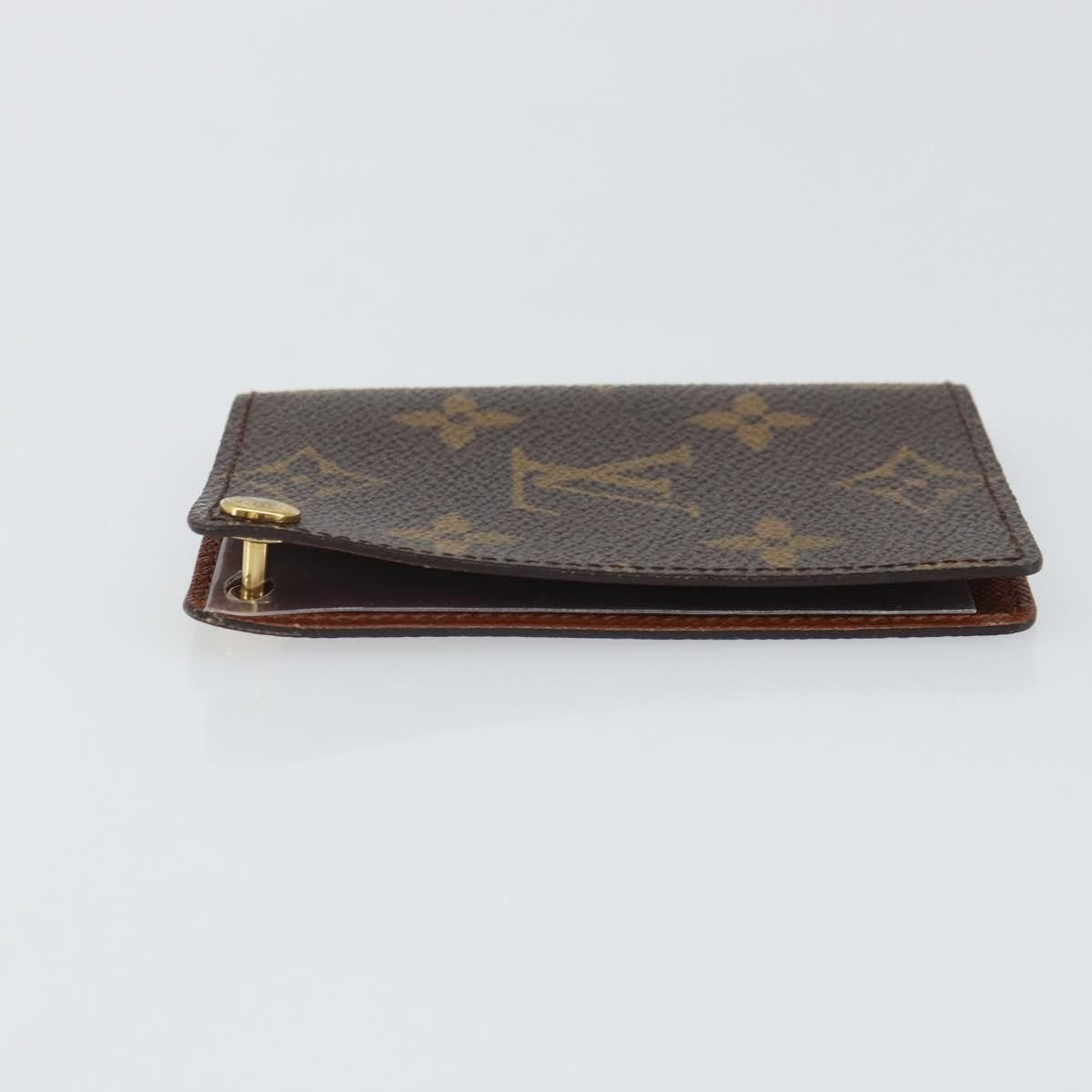 Louis Vuitton Porte Cartes Pression Card Case Monogram Canvas Brown Canvas Card Holders Accessory (Pre-Owned)