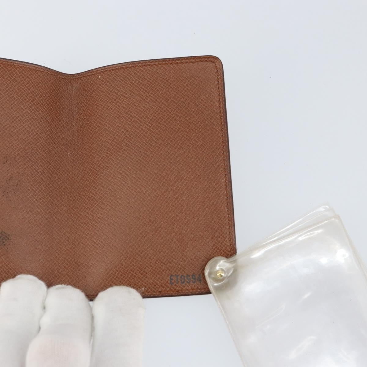 Louis Vuitton Porte Cartes Pression Card Case Monogram Canvas Brown Canvas Card Holders Accessory (Pre-Owned)