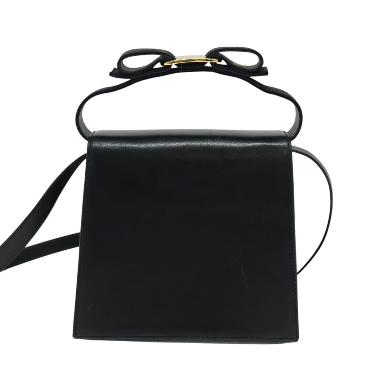 Salvatore Ferragamo Vintage Leather Navy Leather Handbag (Pre-Owned)