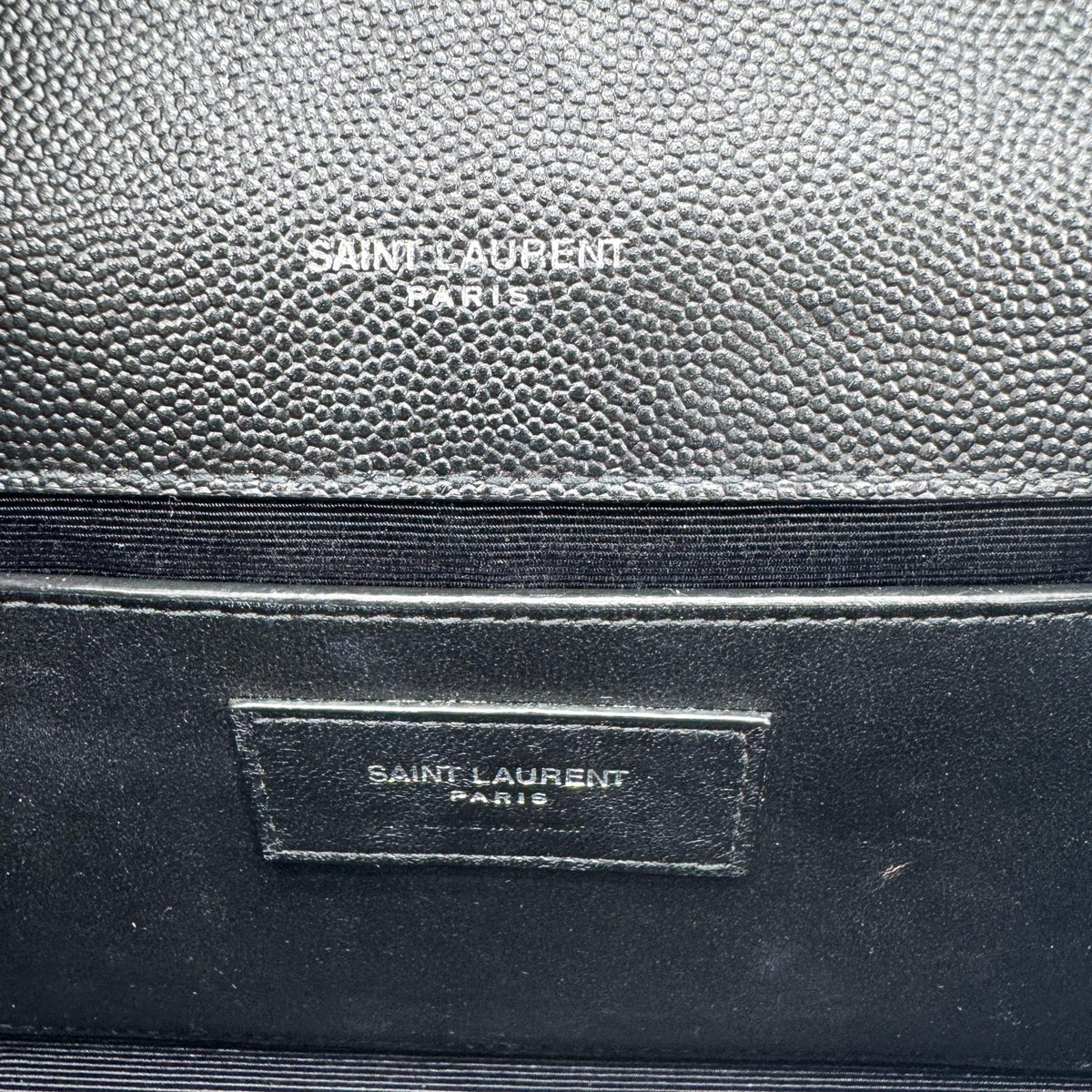 Saint Laurent Classic Monogram Flap Chain Leather Black Leather Crossbody Bag Bag (Pre-Owned)
