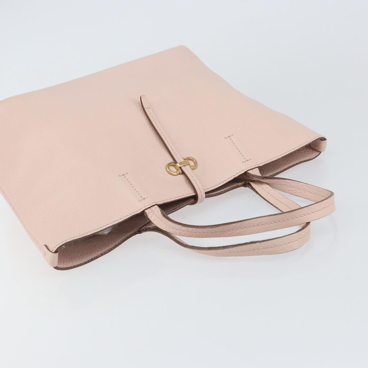 Salvatore Ferragamo Gancini Leather Pink Leather Tote Bag Bag (Pre-Owned)