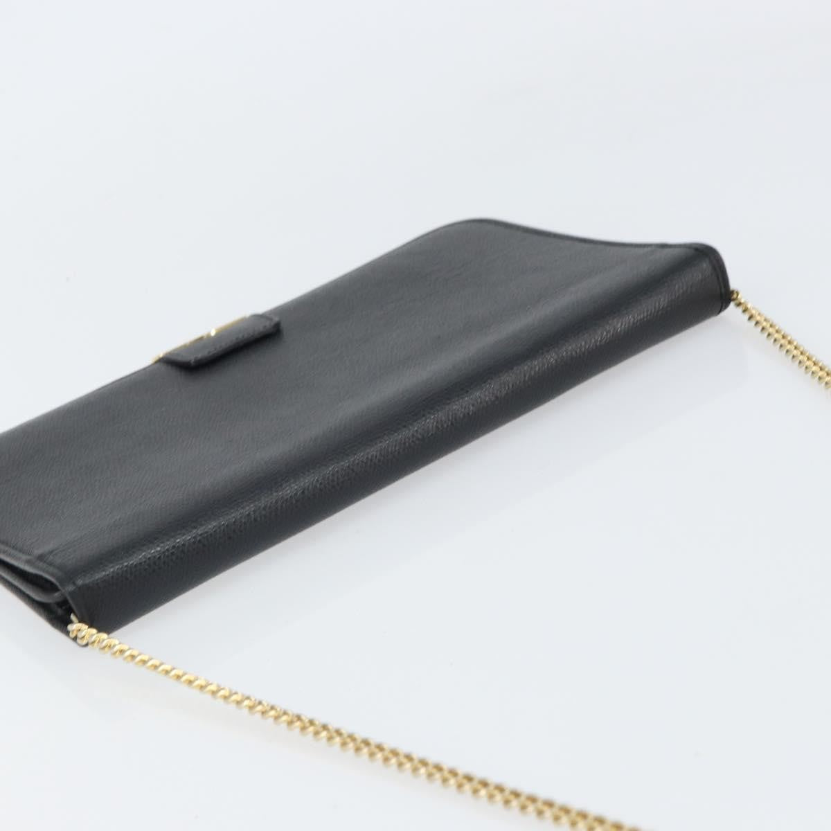 Christian Dior Vintage Chain Flap Leather Black Leather Shoulder Bag Bag (Pre-Owned)