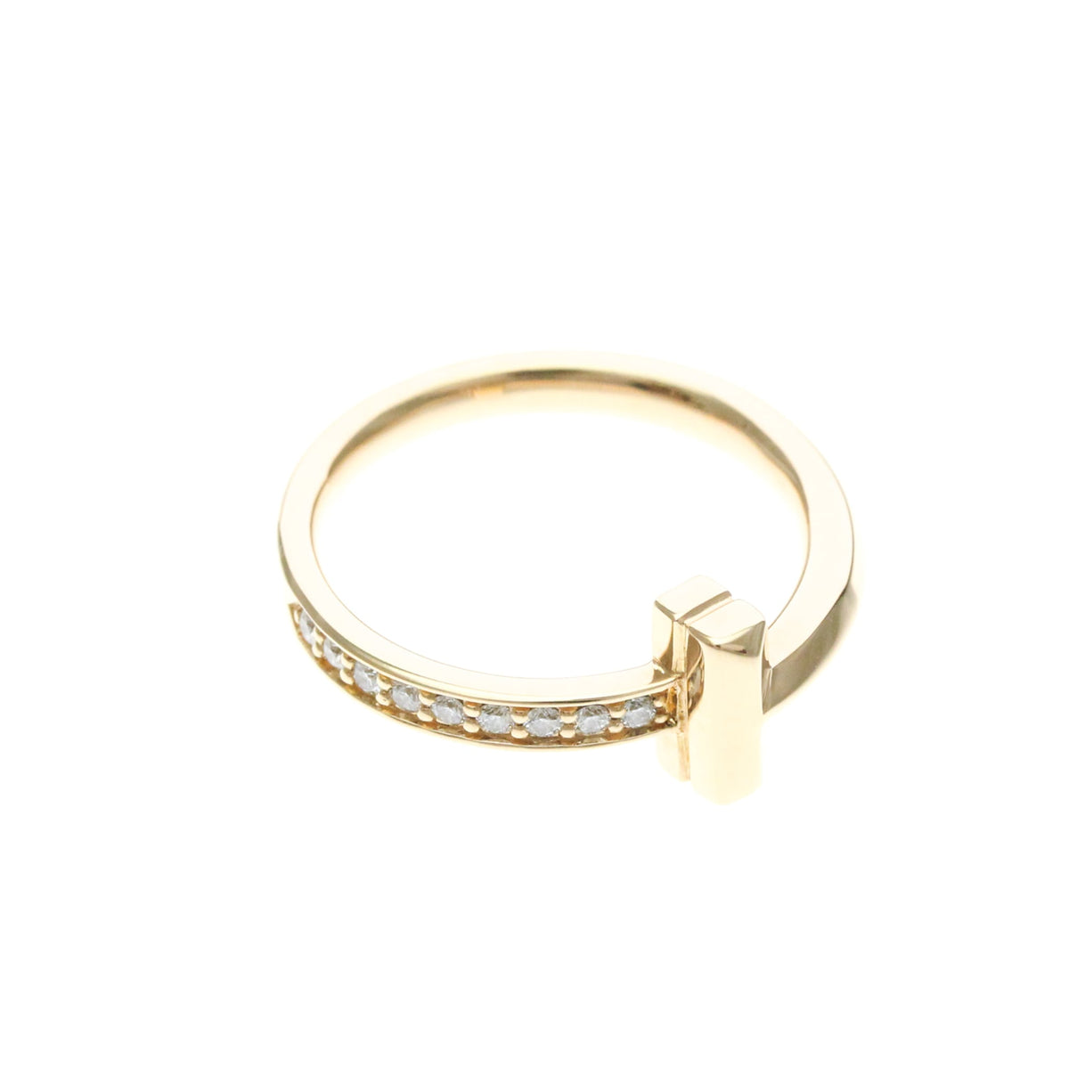 Tiffany & Co. T1 Ring 18K Rose Gold With Diamonds Gold Rose_Gold Ring Jewelry (Pre-Owned)