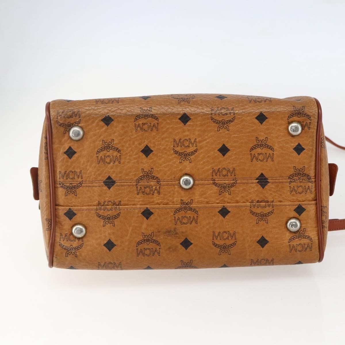 MCM Visetos Logogramme Leather Brown Leather Handbag (Pre-Owned)