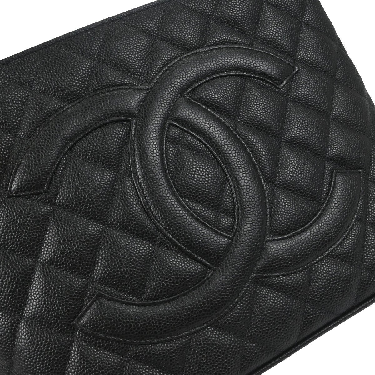 Chanel Medallion Tote Quilted Caviar Black Calfskin Tote Bag Bag (Pre-Owned)