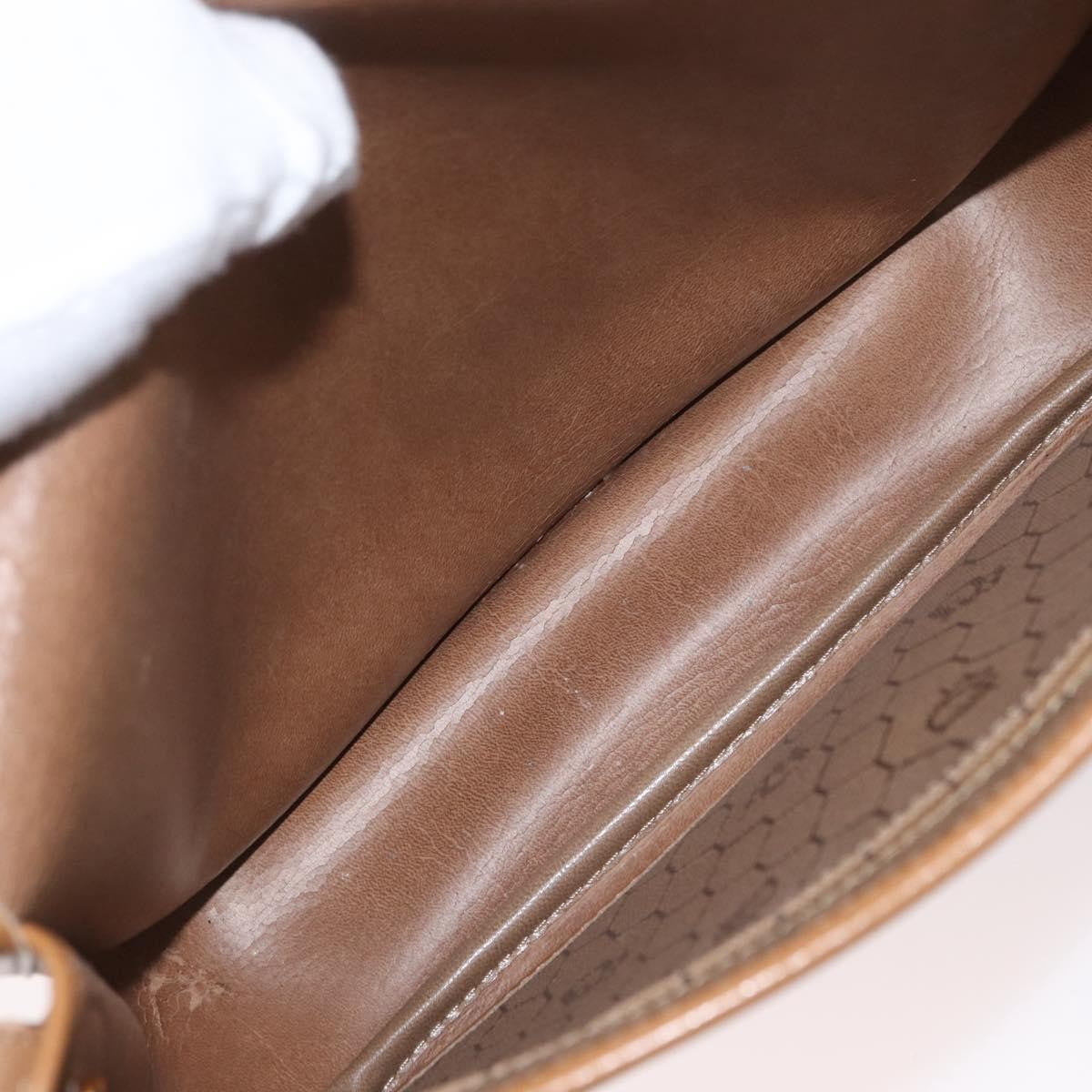 Christian Dior Vintage Honeycomb Canvas And Leather Beige Canvas Shoulder Bag Bag (Pre-Owned)