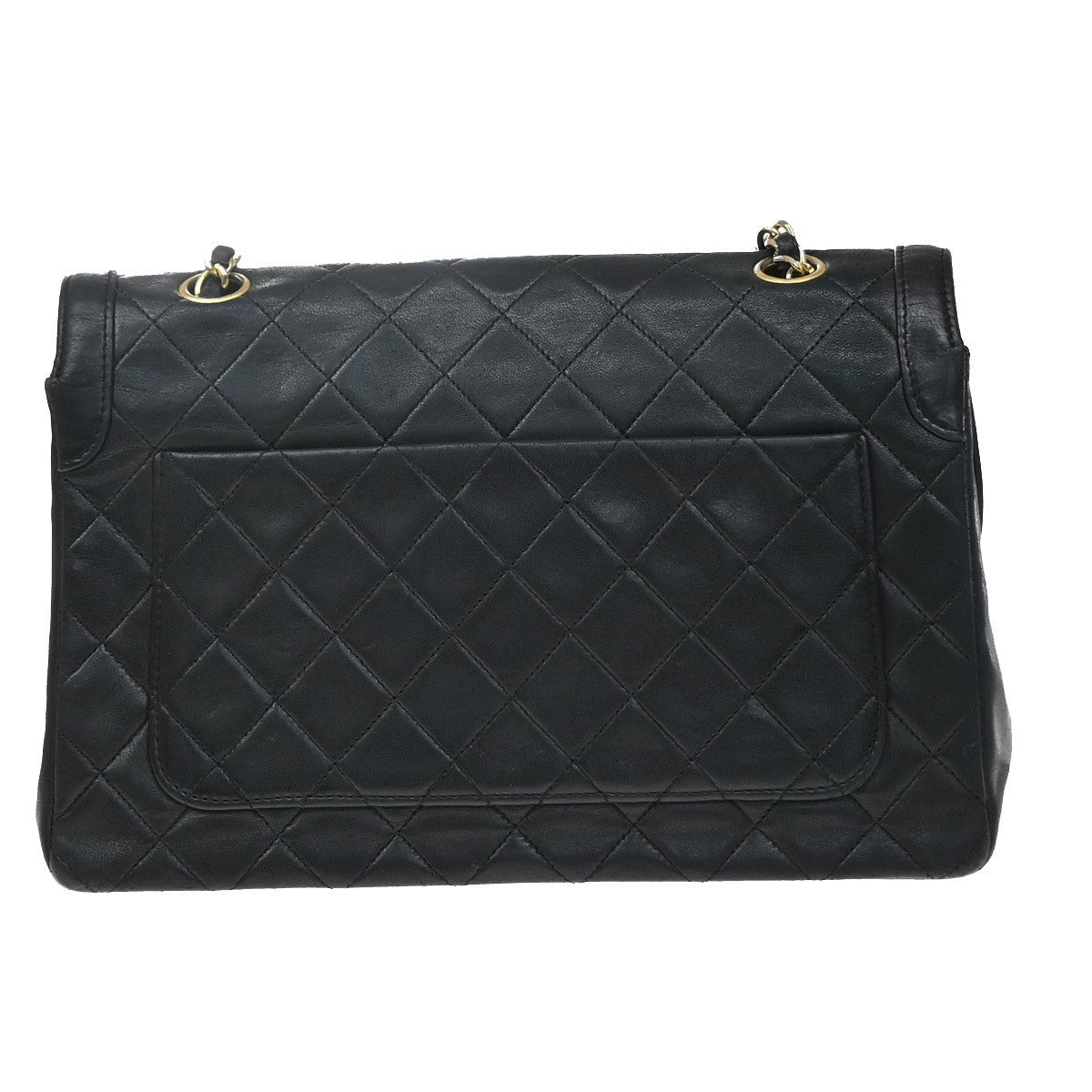 Chanel Chanel Matelassé Cuir Noir Black Leather Black Leather Shoulder Bag Bag (Pre-Owned)