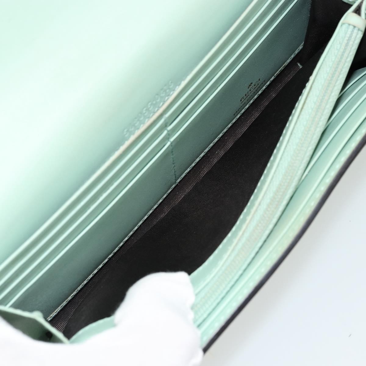Gucci Guccissima Motif Gg Green Leather Wallets Accessory (Pre-Owned)