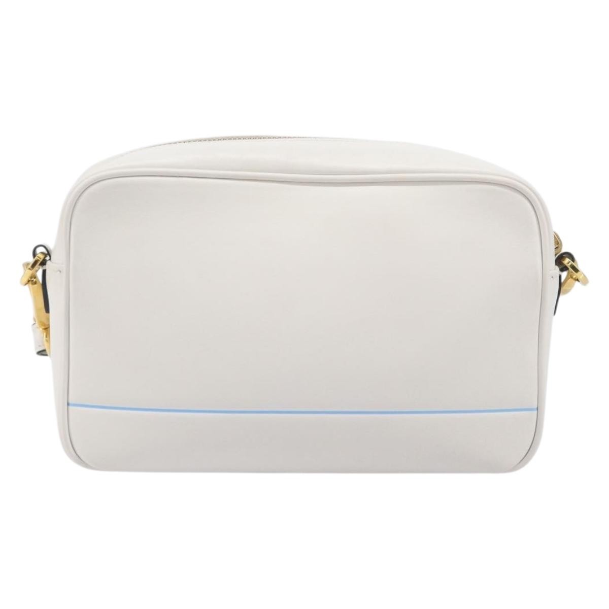 Prada Mirage Camera Leather White Leather Handbag (Pre-Owned)