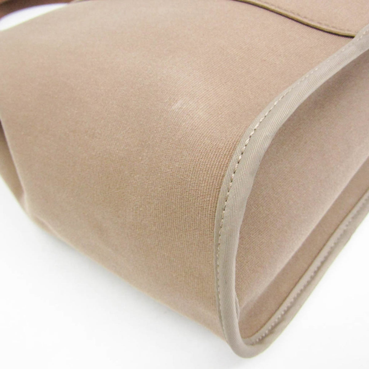 Hermes Cabag Toile And Leather Brown Canvas Handbag (Pre-Owned)