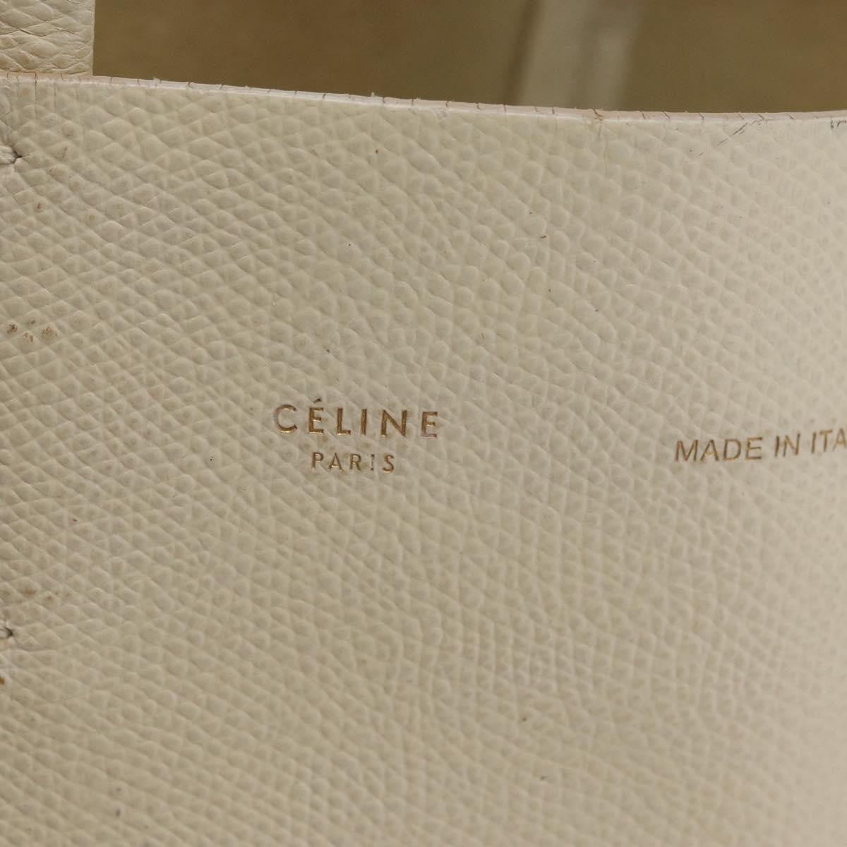 Celine Phantom Cabas Leather White Leather Tote Bag Bag (Pre-Owned)