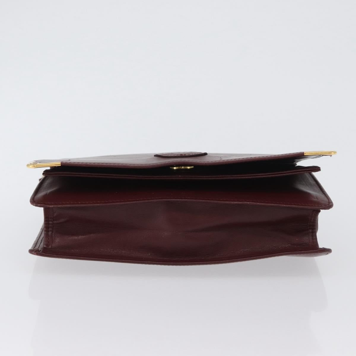 Cartier Must De Cartier Clutch Leather Burgundy Leather Clutche & Pouche Bag (Pre-Owned)