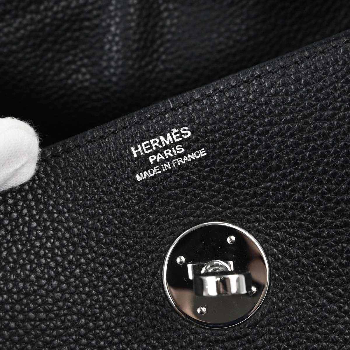 Hermes Lindy Clemence Black Leather Shoulder Bag Bag (Pre-Owned)