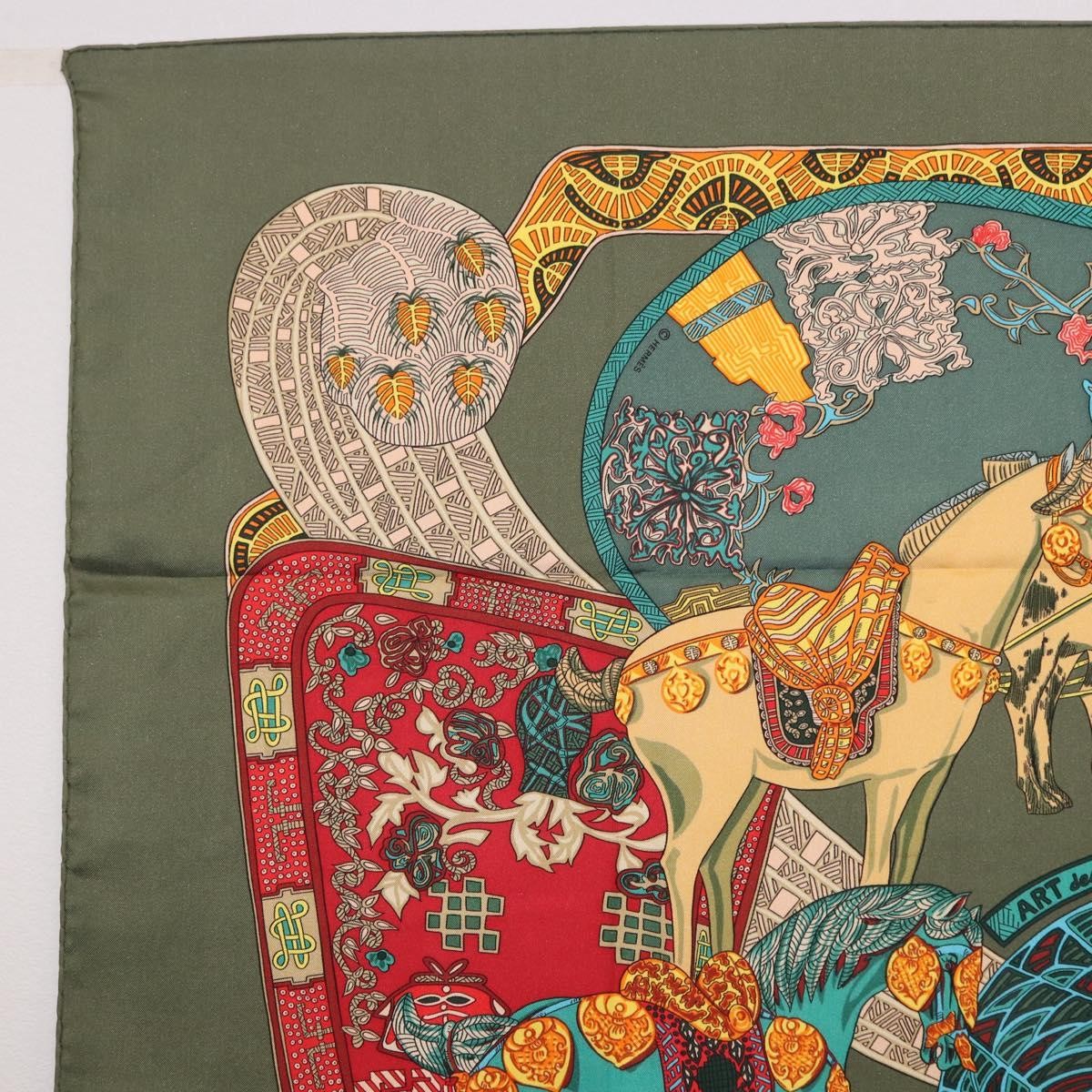 Hermes Carré 90 Silk Multicolor Khaki Silk Scarve & Shawl Accessory (Pre-Owned)