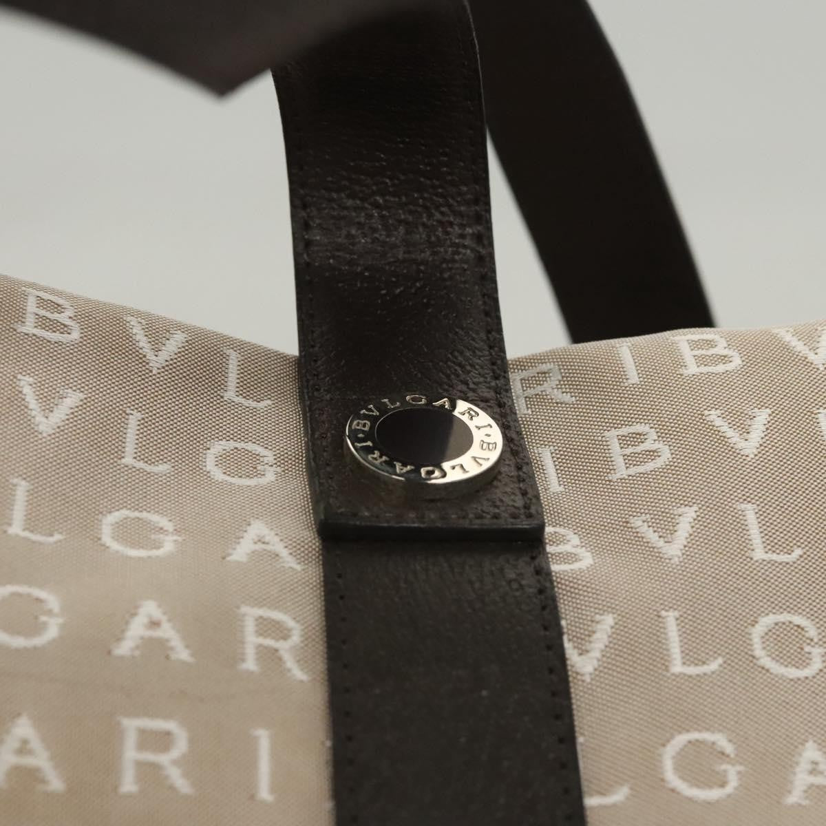 Bvlgari Logomania Canvas Beige Canvas Shoulder Bag Bag (Pre-Owned)