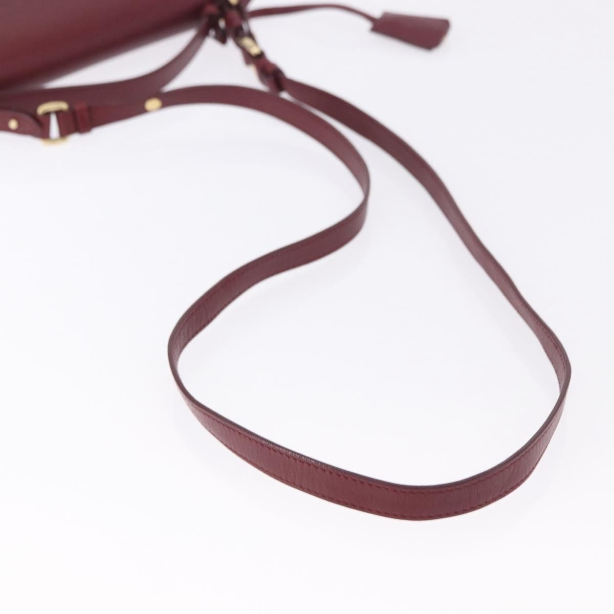 Salvatore Ferragamo Aileen Leather Burgundy Leather Shoulder Bag Bag (Pre-Owned)