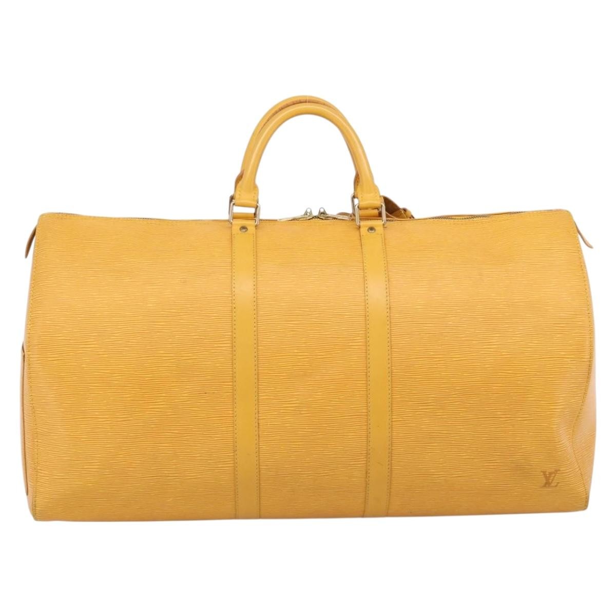 Louis Vuitton Keepall Epi Leather Yellow Leather Travel Bag Bag (Pre-Owned)
