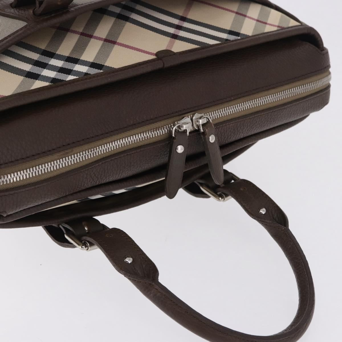 Burberry Nova Check Canvas Brown Canvas Handbag (Pre-Owned)