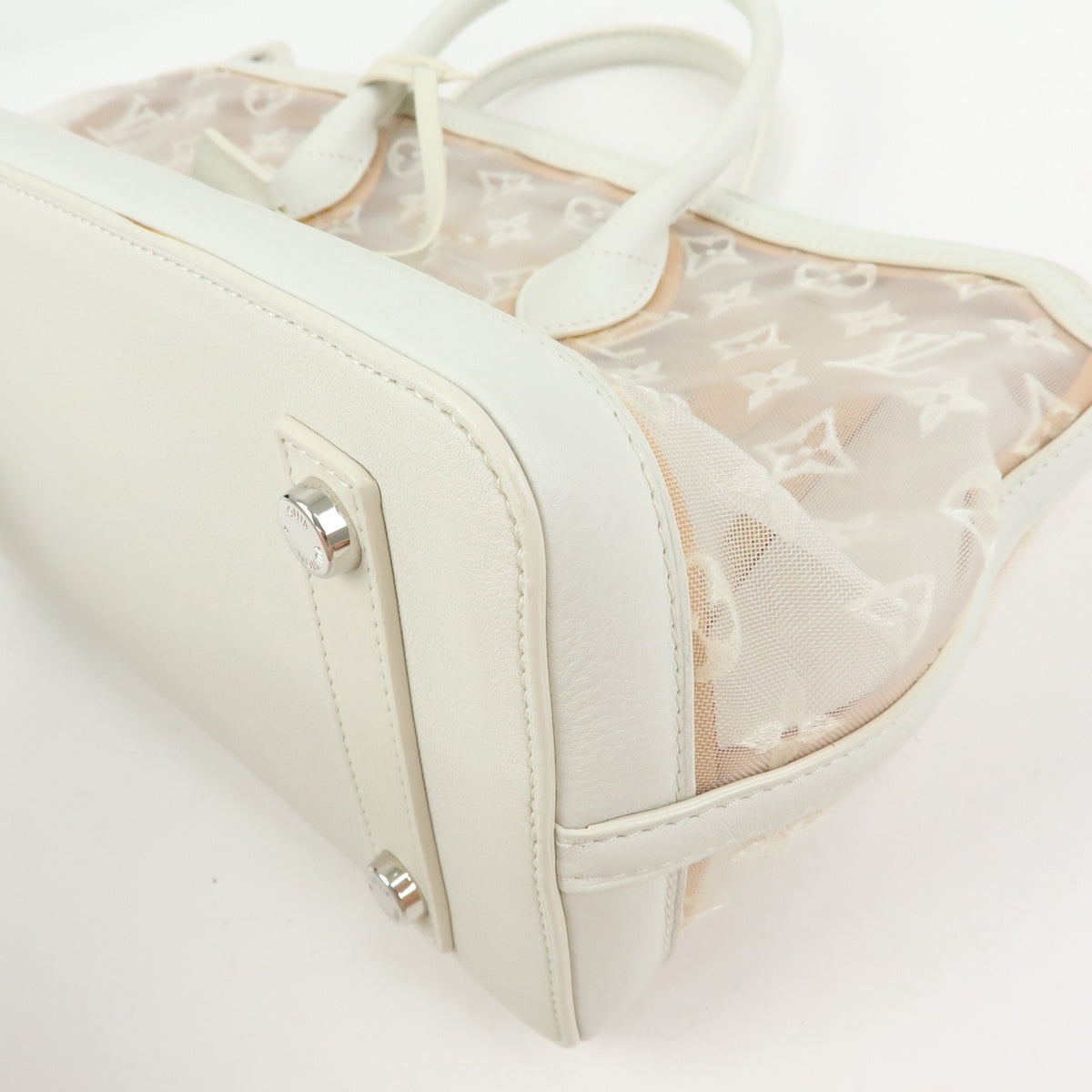 Louis Vuitton Transparence Lockit Mesh And Leather White Mesh Handbag (Pre-Owned)
