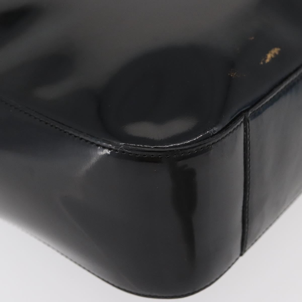 Salvatore Ferragamo Vintage Patent Leather Black Patent_Leather Tote Bag Bag (Pre-Owned)