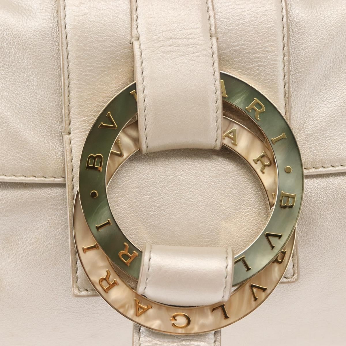 Bvlgari Chandra Flap Leather Silver Leather Bag (Pre-Owned)