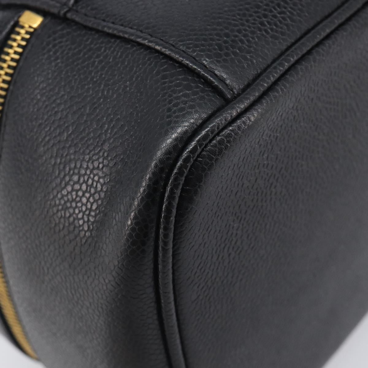 Chanel Vintage Timeless Cosmetic Case Caviar Black Leather Clutche & Pouche Bag (Pre-Owned)