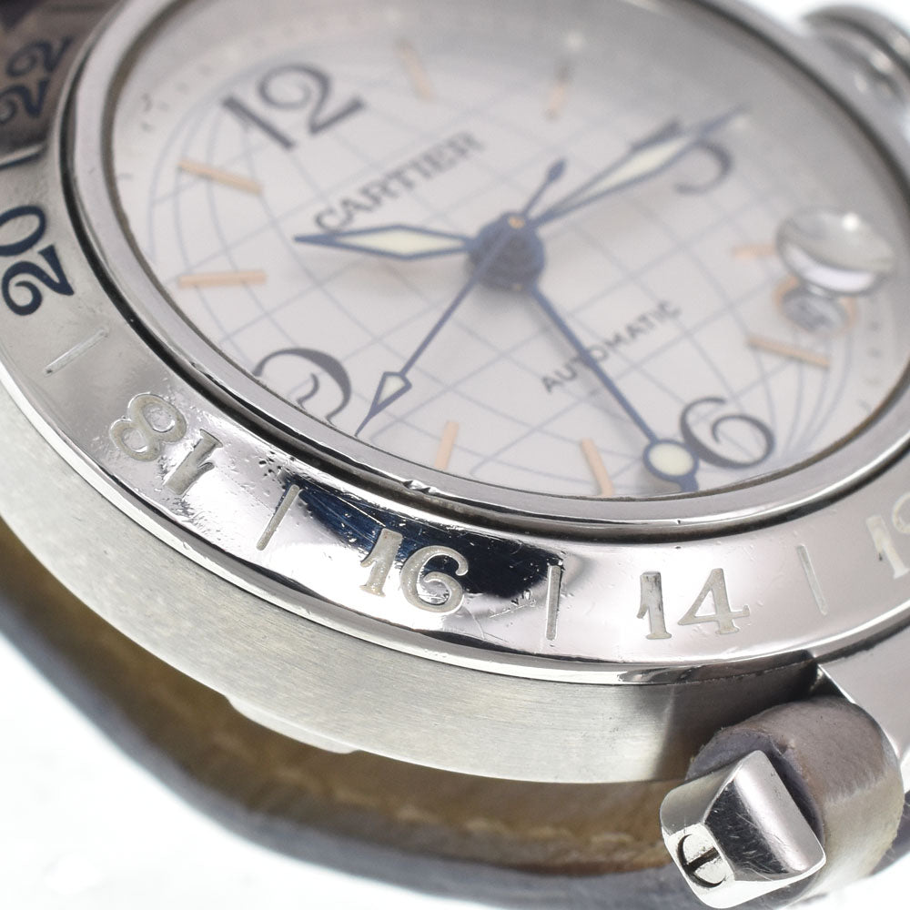 Cartier Pasha C Automatic Leather And Steel Watch (Pre-Owned)