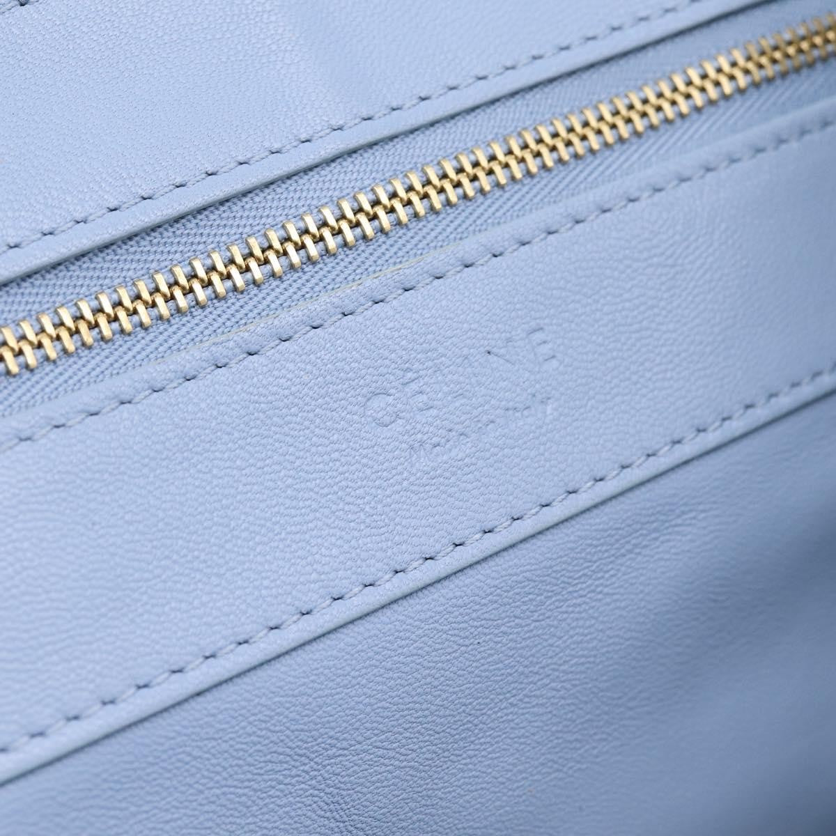 Celine Vertical Bi-Cabas Leather Blue Leather Tote Bag Bag (Pre-Owned)
