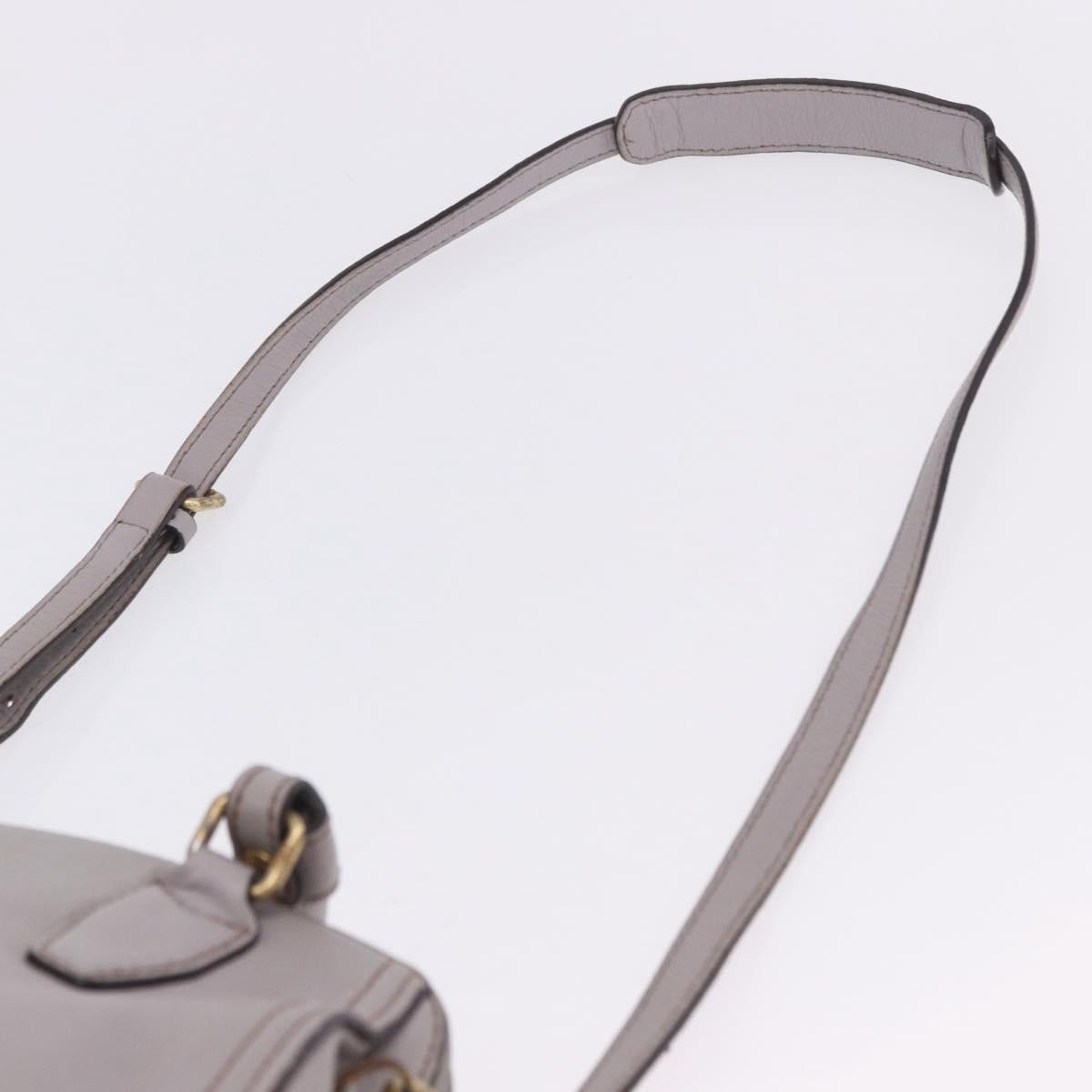 MCM Vintage Leather Gray Leather Handbag (Pre-Owned)