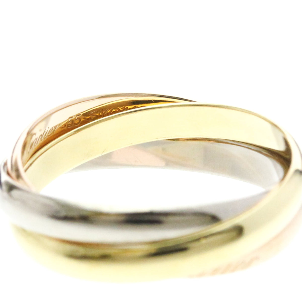 Cartier Trinity 18K Tricolor Gold Gold Gold Ring Jewelry (Pre-Owned)