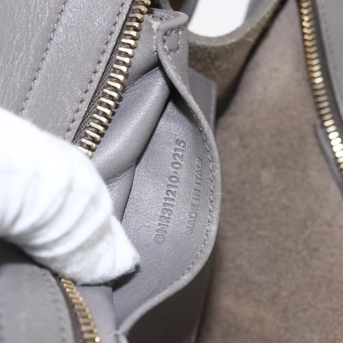 Saint Laurent Classic Y Cabas Leather Gray Leather Tote Bag Bag (Pre-Owned)