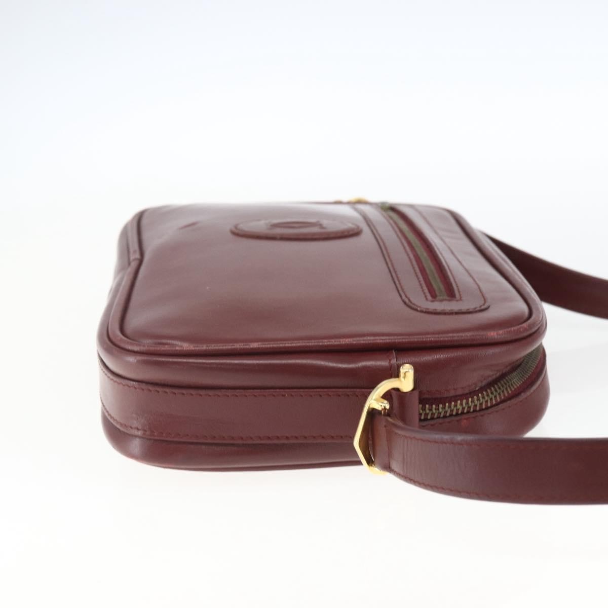 Cartier Must De Cartier Leather Burgundy Leather Shoulder Bag Bag (Pre-Owned)