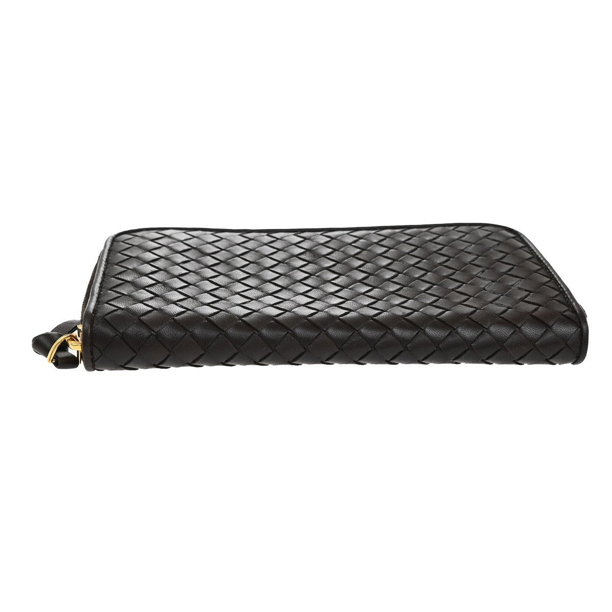 Bottega Veneta Intrecciato Long Zip Leather Brown Leather Wallets Accessory (Pre-Owned)