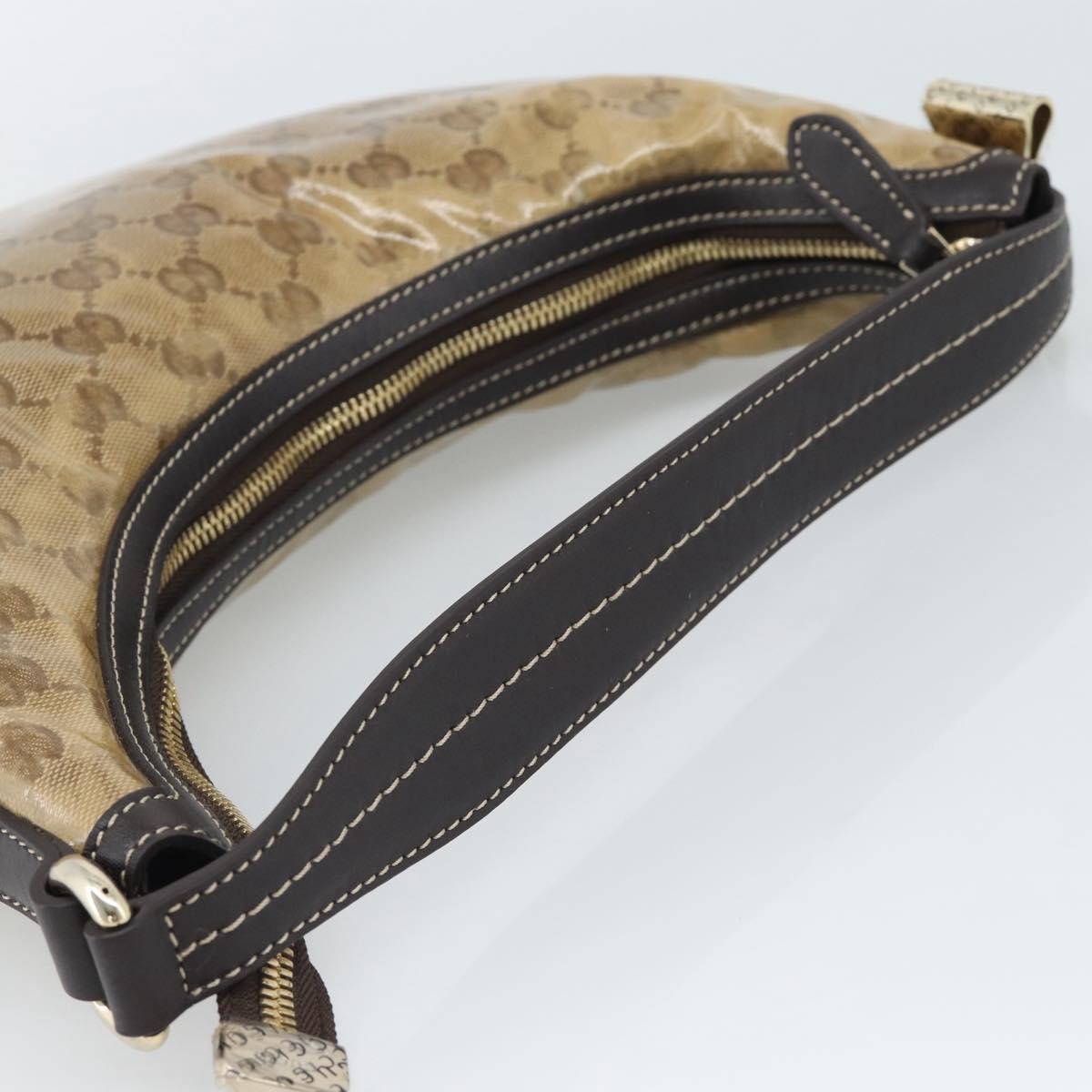Gucci Vintage Hobo Crystal Canvas Beige Canvas Shoulder Bag Bag (Pre-Owned)