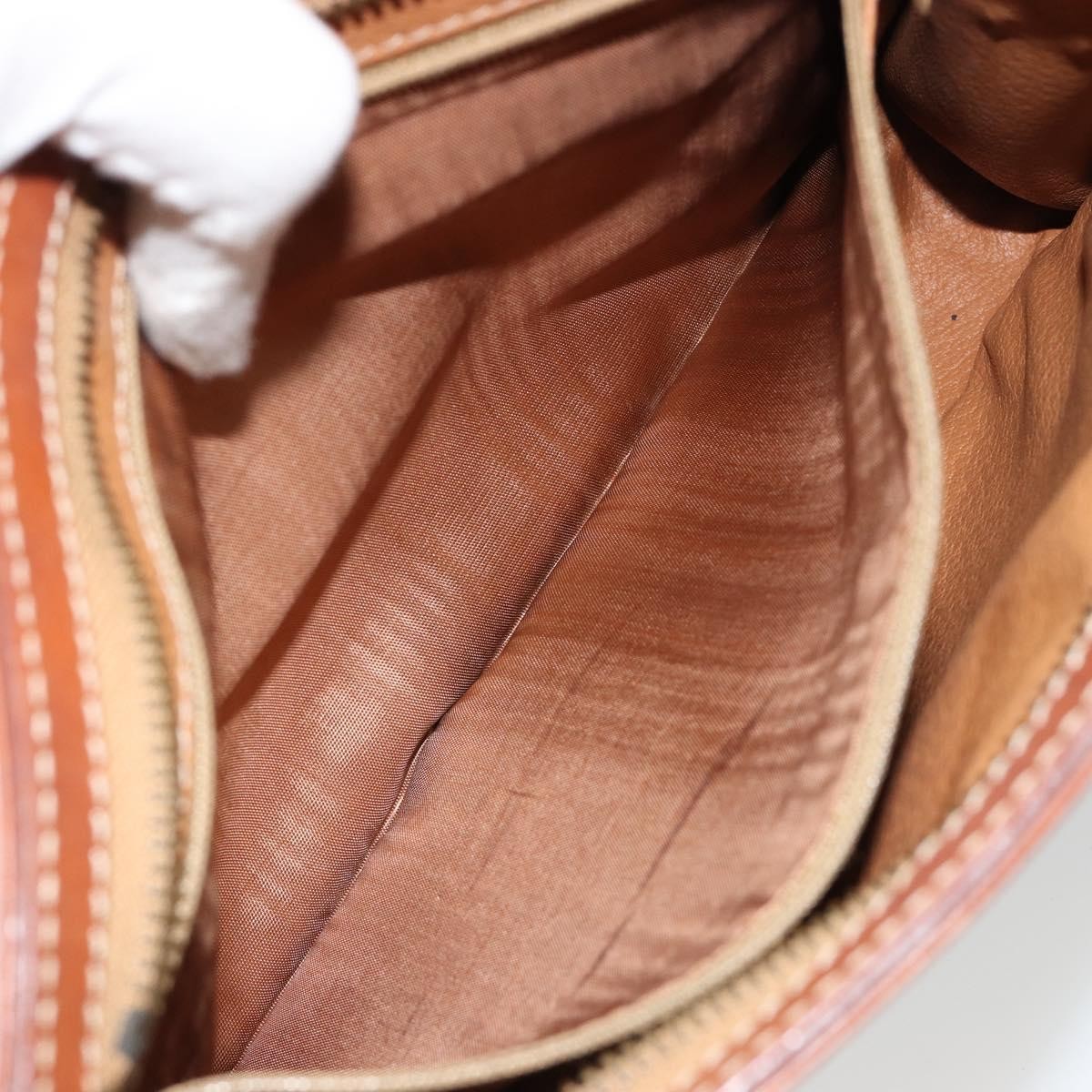 Celine Logo Triomphe Canvas And Leather Brown Canvas Clutche & Pouche Bag (Pre-Owned)