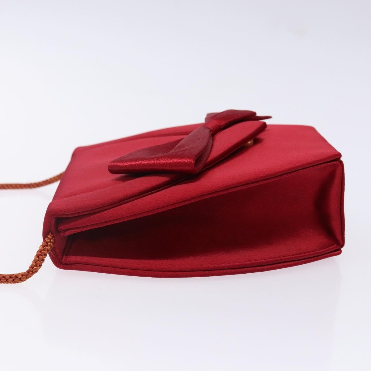 Saint Laurent Vintage Flap Silk Red Satin Clutche & Pouche Bag (Pre-Owned)