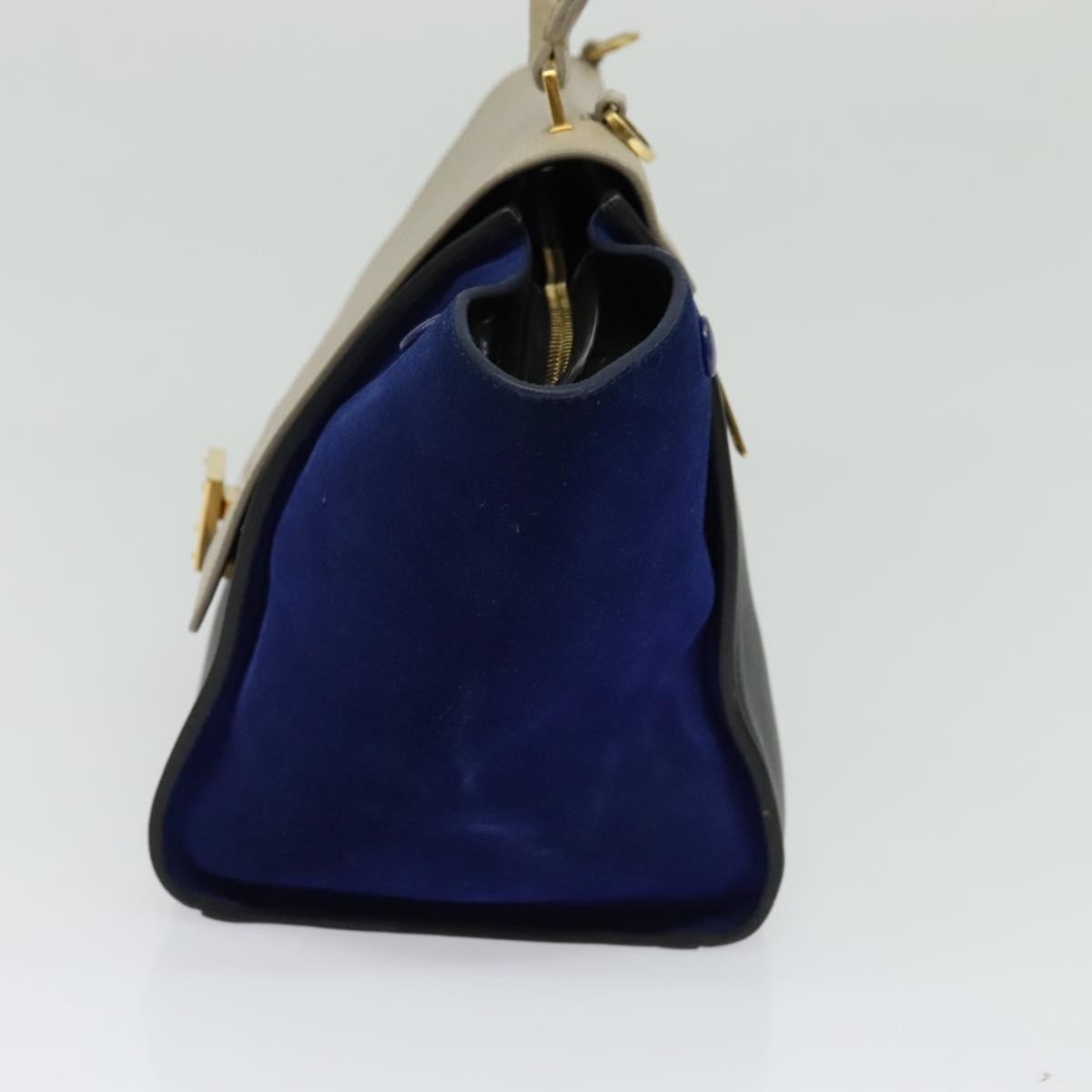 Celine Tricolor Trapeze Leather Beige Leather Handbag (Pre-Owned)