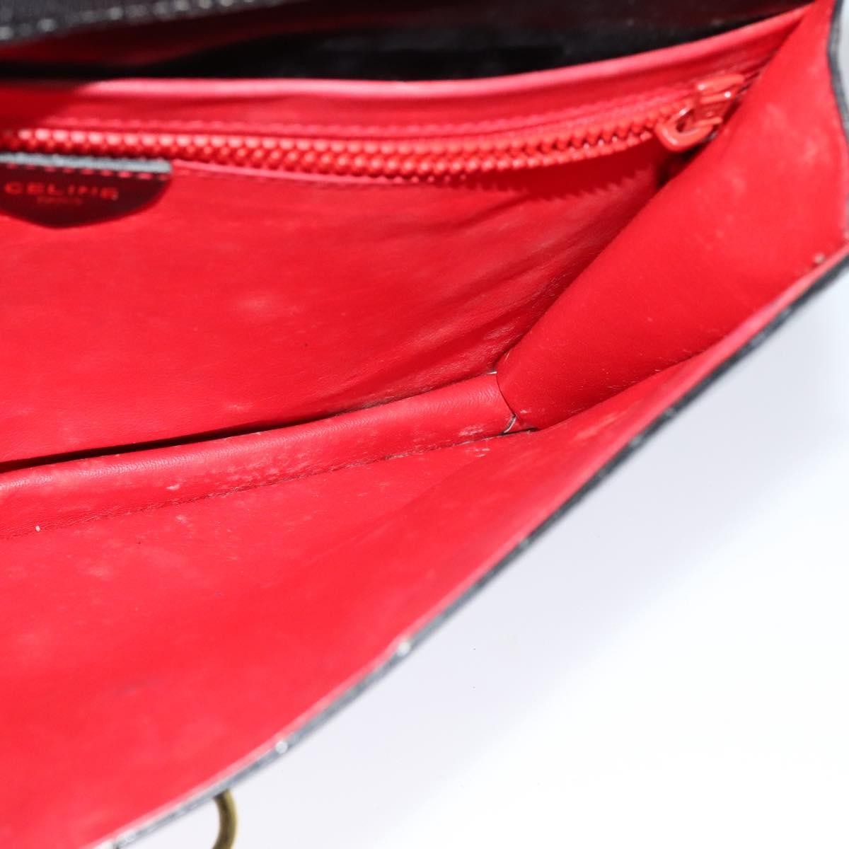 Celine Envelope Leather Black Leather Shoulder Bag Bag (Pre-Owned)