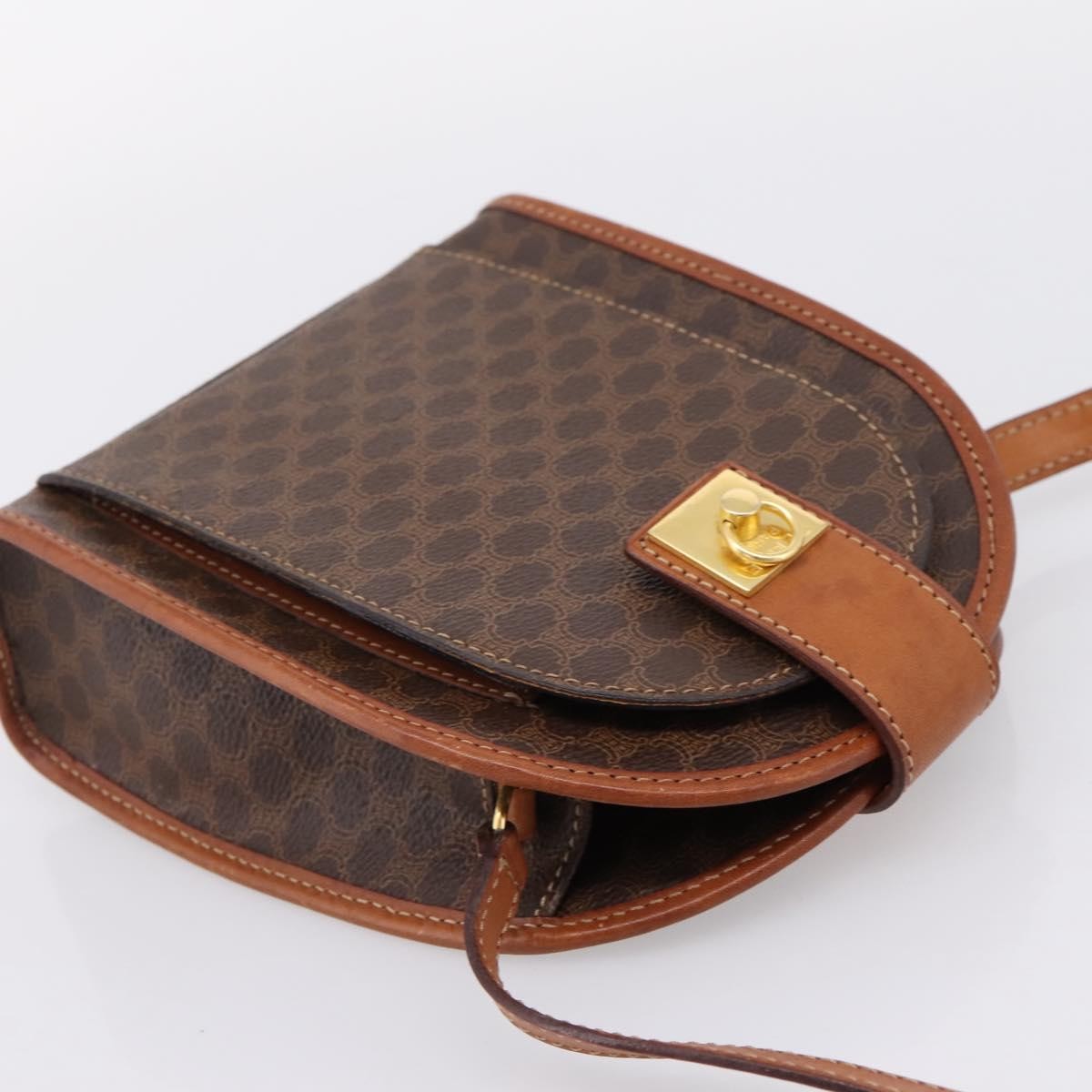 Celine Macadam Shoulder Canvas Brown Canvas Crossbody Bag Bag (Pre-Owned)