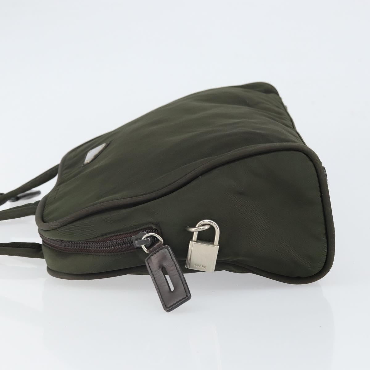 Prada Zip Around Tote Tessuto Khaki Nylon Handbag (Pre-Owned)