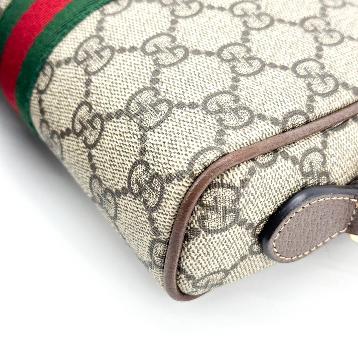 Gucci Ophidia Double Zip Gg Coated Canvas Brown Canvas Crossbody Bag Bag (Pre-Owned)