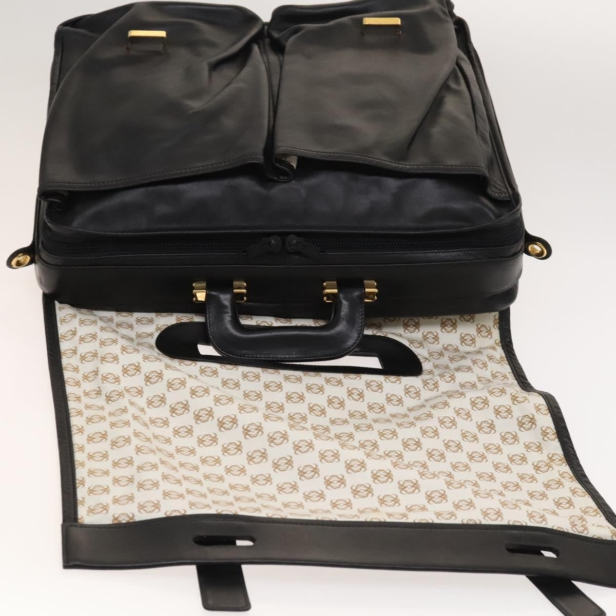 Loewe Anagram Business Leather Black Leather Briefcase Bag (Pre-Owned)