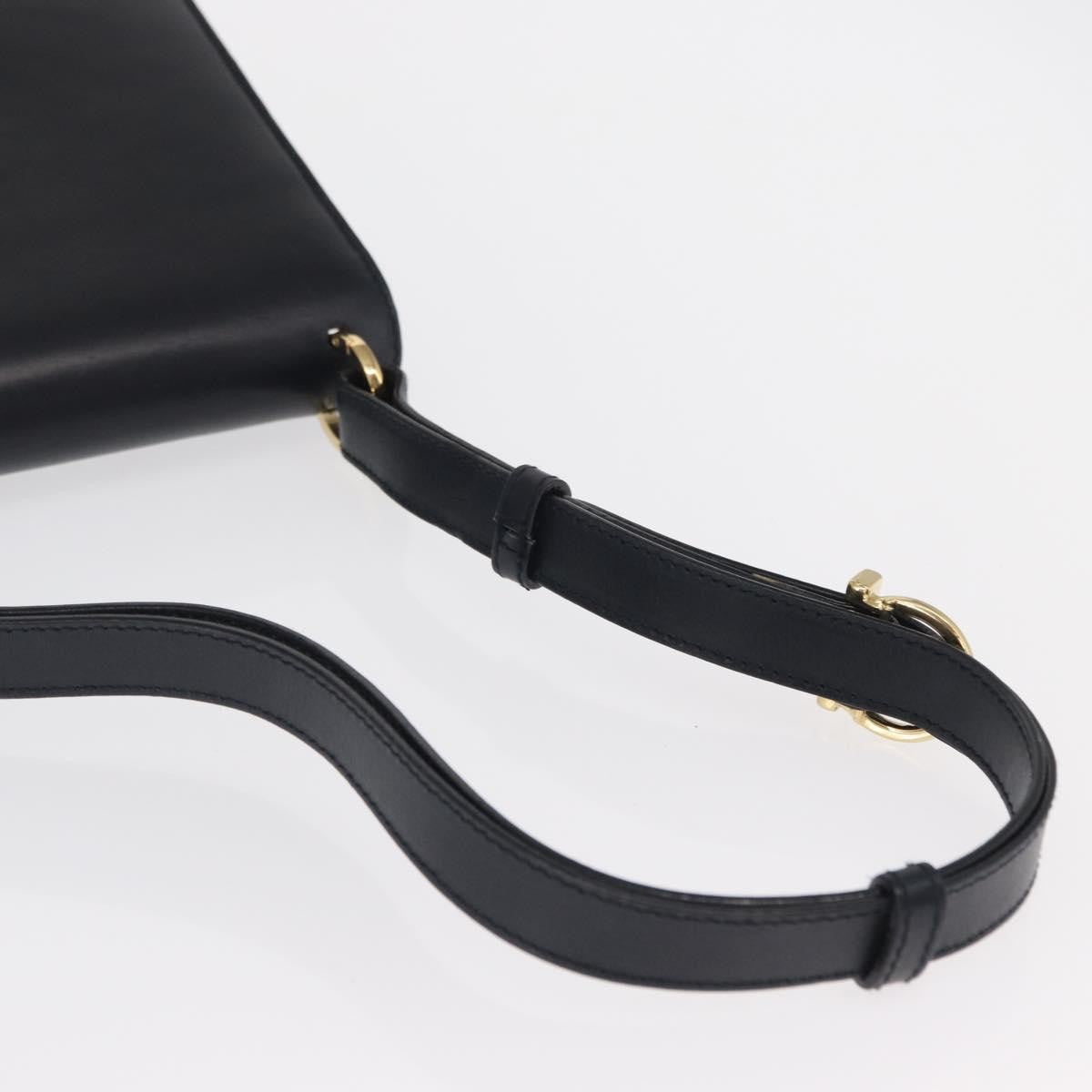 Salvatore Ferragamo Gancini Leather Navy Leather Shoulder Bag Bag (Pre-Owned)
